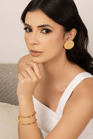 Bracelete Filetes Tubo Banhado a Ouro 18K