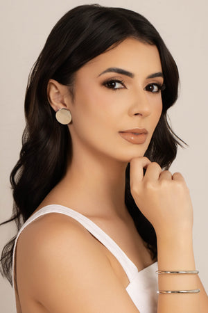 Bracelete Filetes Tubo Ródio Branco