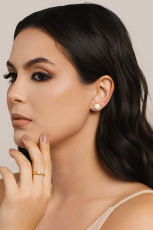 Anel X Cravejado Cristal Tamanho 13 Banhado a Ouro 18K