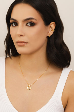 Brinco Argola Click Lisa 1.2 cm Banhado a Ouro 18K