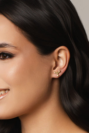 Brinco Espírito Santo Liso 1.0 cm Banhado a Ouro 18K