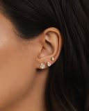 Trio Gotas Cristal Banhado a Ouro 18K