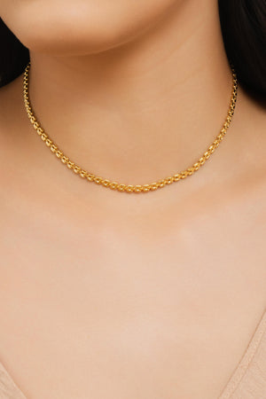 Choker Elos Duplos 4 mm Banhado a Ouro 18K
