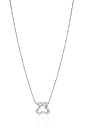 Gargantilha Veneziana Borboleta Vazada Ródio Branco - 45 cm