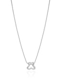 Gargantilha Veneziana Borboleta Vazada Ródio Branco - 45 cm