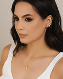 Gargantilha Veneziana Orgânico Liso Gota Cristal Banhado a Ouro 18K - 45 cm