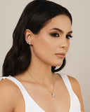 Gargantilha Veneziana Orgânico Liso Gota Cristal Ródio Branco - 45 cm