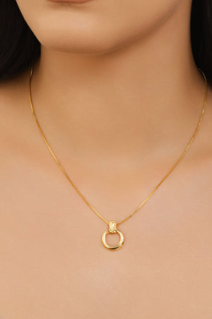 Gargantilha Veneziana Redondo Texturizado Banhado a Ouro 18K - 45 cm