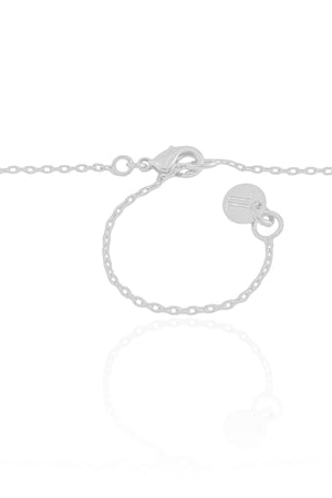 Gargantilha Elos Palitos Duplos Cravejado Cristal Ródio Branco - 40 cm