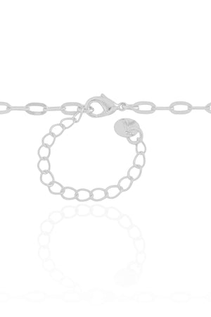 Gargantilha Elos Bola Lisa 12 mm Ródio Branco - 45 cm