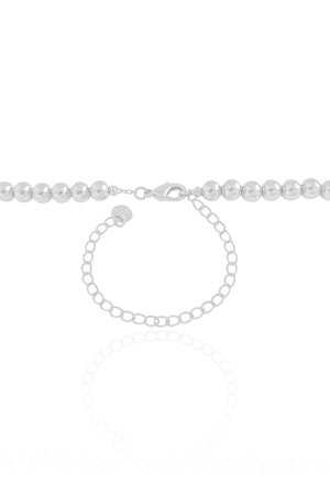 Choker Bolas Lisas 6 mm Ródio Branco