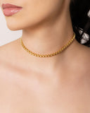 Choker Elos Quadrados 5 mm Banhado a Ouro 18K