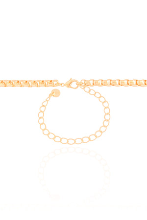 Choker Elos Quadrados 5 mm Banhado a Ouro 18K