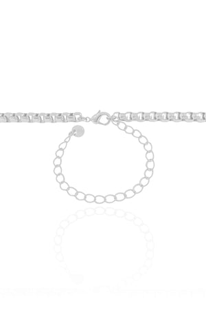 Choker Elos Quadrados 5 mm Ródio Branco