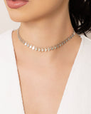 Choker Plaquinhas Corações Ródio Branco