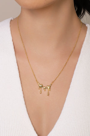 Gargantilha Elos Derretido Liso Banhado a Ouro 18K - 45 cm