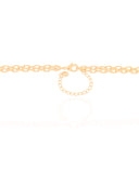 Gargantilha Gravata Dupla Elos Bola e Pérola Banhado a Ouro 18K