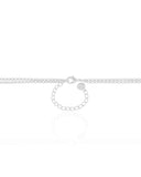 Gagantilha Gravata Dupla Pérolas e Bola Lisa Ródio Branco