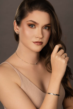 Bracelete Parafusos 4 mm Ródio Branco