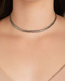 Choker Escamas 6 mm Ródio Branco