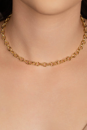 Choker Elos Ovais 6 mm Banhado a Ouro 18K