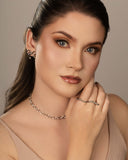 Choker Elos Ovais 6 mm Ródio Branco