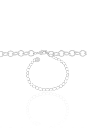 Choker Elos Ovais 6 mm Ródio Branco