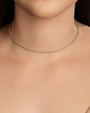 Choker Torcida Detalhada 2 mm Ródio Branco