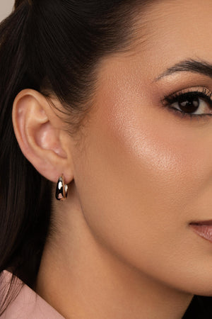 Brinco Argola Click Liso 1.6 cm Ródio Branco