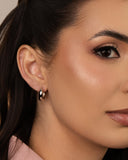 Brinco Argola Click Liso 1.6 cm Ródio Branco