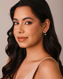 Brinco Navetes Cristal 8 mm Ródio Branco