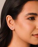 Brinco Navetes Cristal 8 mm Ródio Branco