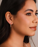 Brinco Argola Coração Cravejado Cristal 2.2 cm Banhado a Ouro 18K