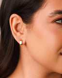 Brinco Argola Click Quadrada Reta Lisa 1.2 cm Banhado a Ouro 18K