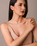 Choker Elos Trevos Tom Madrepérola 1.0 cm Banhado a Ouro 18K