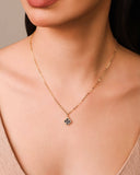 Gargantilha Elos Trevo Tom Onix Banhado a Ouro 18K - 40 cm