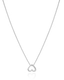 Gargantilha Veneziana Coração Vazado 1.0 cm Ródio Branco - 45 cm