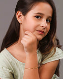 Pulseira Infantil Elos 2 mm Banhado a Ouro 18K