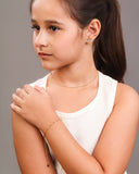 Gargantilha Infantil Grumet Bolinhas 2 mm Banhado a Ouro 18K - 32 cm