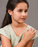 Gargantilha Infantil Grumet Bolinhas 2 mm Ródio Branco - 32 cm