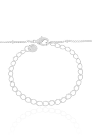 Gargantilha Infantil Grumet Bolinhas 2 mm Ródio Branco - 32 cm