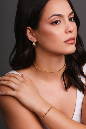 Brinco Gota Orgânica 2.4 cm Banhado a Ouro 18K