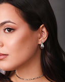 Brinco Gota Orgânica 2.4 cm Ródio Branco