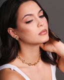 Brinco Argola Torcida Entrelaçada 2.3 cm Banhado a Ouro 18K