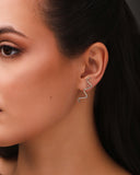 Brinco Fio Zig Zag Ródio Branco