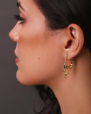 Brinco Argola Quadrada Lisa Derretida 3.5 cm Banhado a Ouro 18K