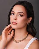 Brinco Palito Curvado Bolas Lisas Ródio Branco