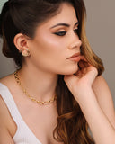 Ear Cuff Entrelaçado Liso 2.5 cm Banhado a Ouro 18K