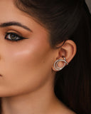 Ear Cuff Entrelaçado Liso 2.5 cm Ródio Branco