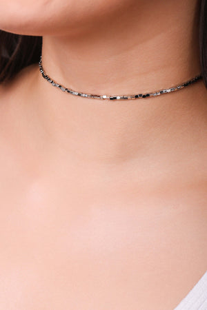 Aro Mola Quadrados 2 mm Ródio Branco - 30 cm